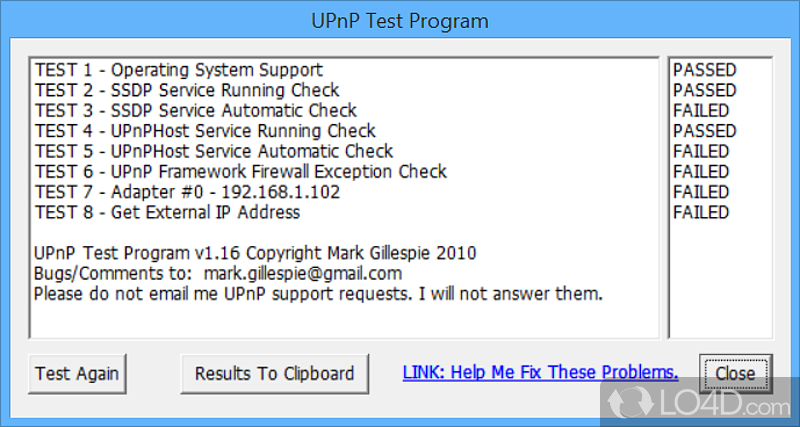 Help get UPnP setup correctly - Screenshot of UPnP Test