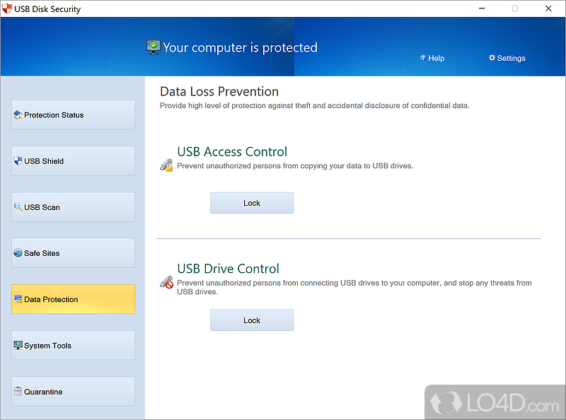 Malware protection for PC - Screenshot of USB Disk Security
