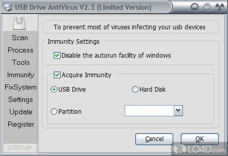 Removing viruses from a USB drive and disk - Screenshot of USB Drive Antivirus