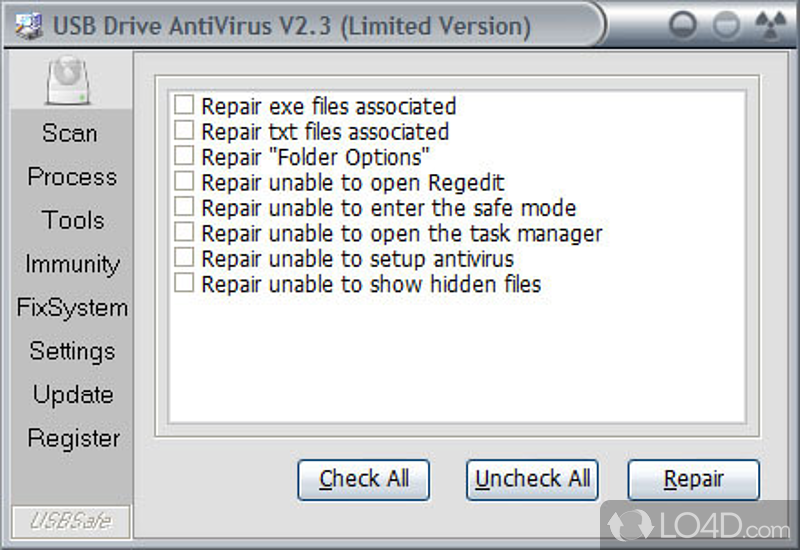 USB antivirus to prevent virus spreading through usb drive - Screenshot of USB Drive Antivirus