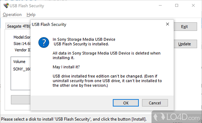 Lightweight and easy to use - Screenshot of USB Flash Security