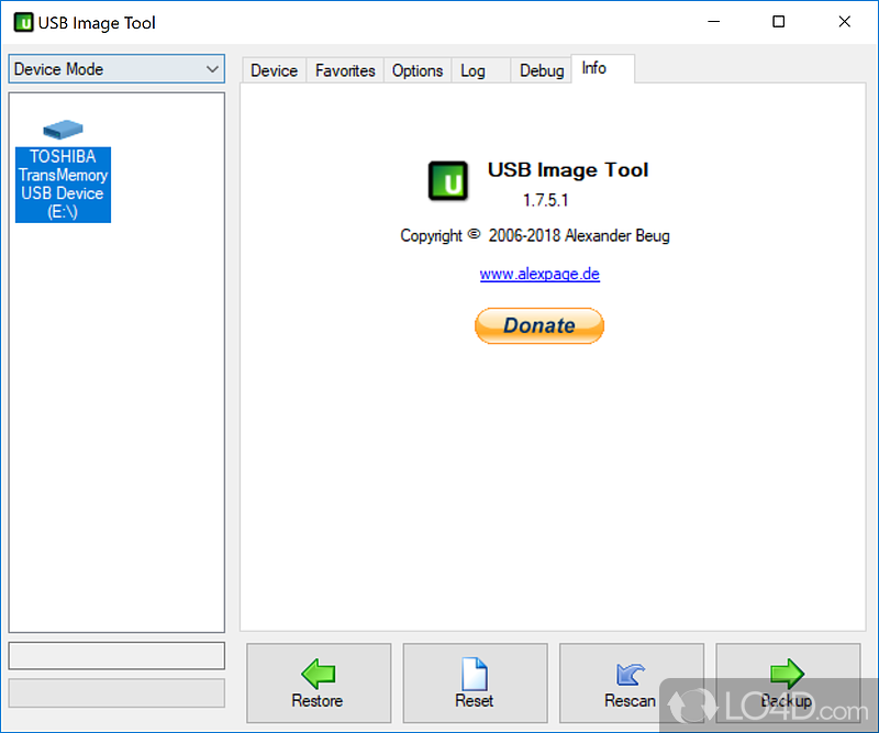 Create ISO images from mounted USB/MP3 flash drives - Screenshot of USB Image Tool
