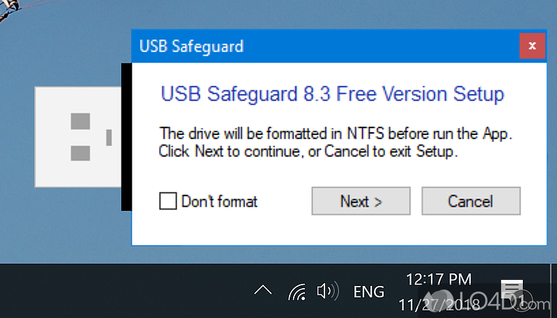 Protect the data from USB device - Screenshot of USB Safeguard Free