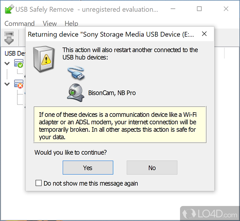 USB Safely Remove: User interface - Screenshot of USB Safely Remove