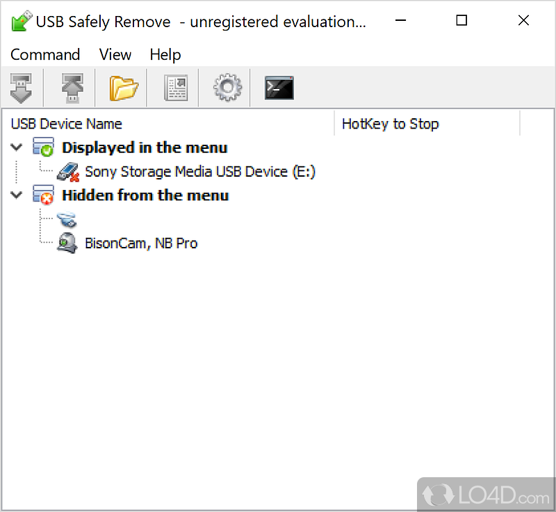 Removing and connecting USB devices - Screenshot of USB Safely Remove