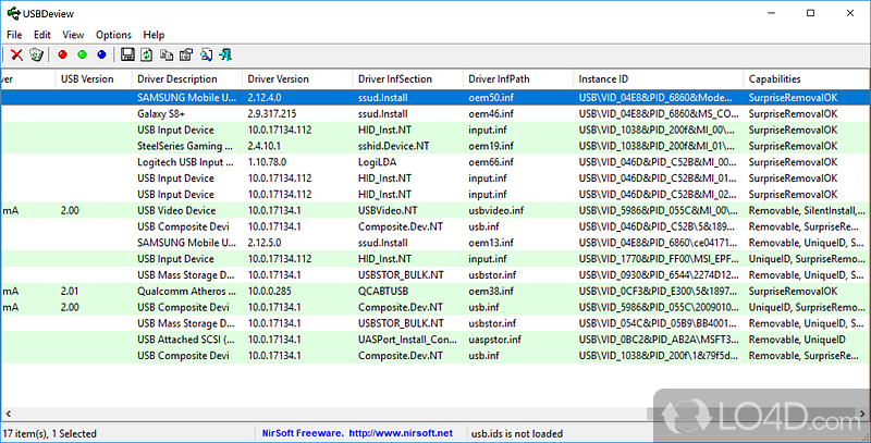 USBDeview: Portability perks - Screenshot of USBDeview