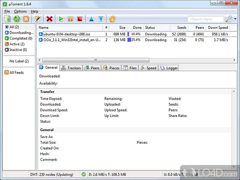Use your favorite torrent client anywhere - Screenshot of uTorrent Portable