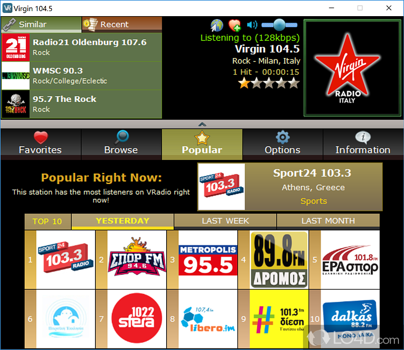 Listen online radio - Screenshot of V-Radio