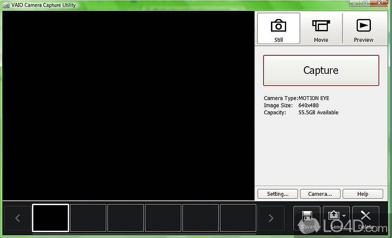 Basic Sony program to capture images from a webcam - Screenshot of VAIO Camera Capture Utility