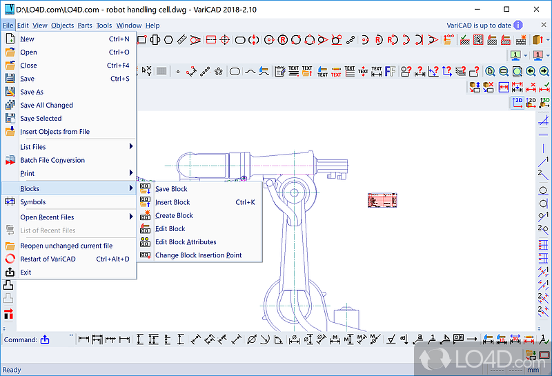 Views, converts and prints 2D and 3D VariCAD models and designs - Screenshot of VariCAD Viewer