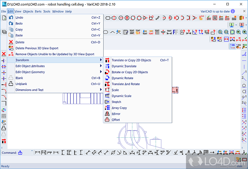 VariCAD Viewer: User interface - Screenshot of VariCAD Viewer