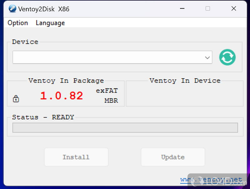 Create bootable USB from dozens of ISO files containing different versions of operating systems - Screenshot of Ventoy