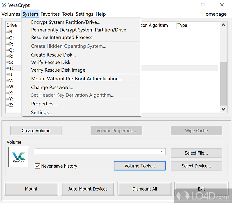 Open source disk encryption software with strong security for Windows - Screenshot of VeraCrypt