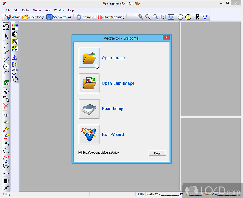 Turn raster images into vector file types by resorting to advanced - Screenshot of Vextractor