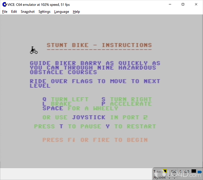 Provides emulation of the Commodore C64, C64DTV, C128, VIC20, PET, PLUS4 - Screenshot of VICE