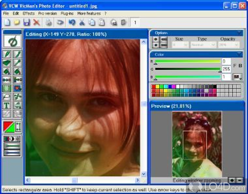 VicMans Photo Editor: User interface - Screenshot of VicMans Photo Editor