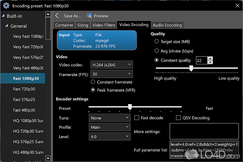 Straightforward yet comprehensive - Screenshot of VidCoder