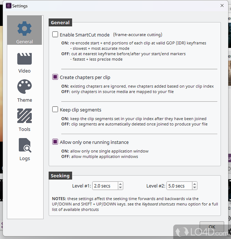 VidCutter: User interface - Screenshot of VidCutter