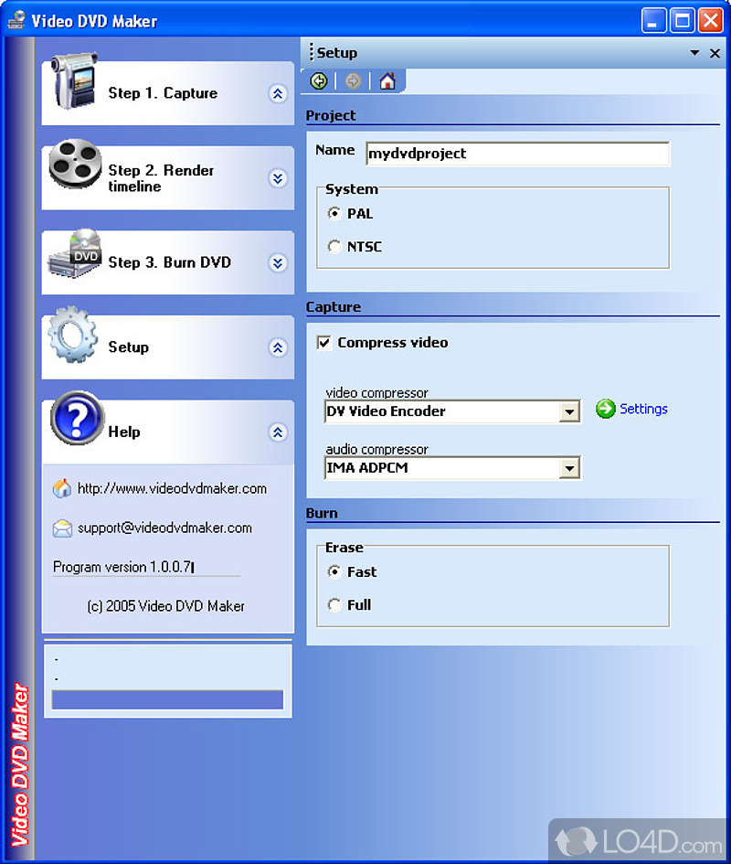 Video DVD Maker Free: User interface - Screenshot of Video DVD Maker Free