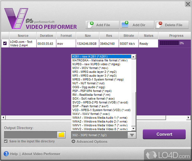 Minimalistic interface - Screenshot of Video Performer