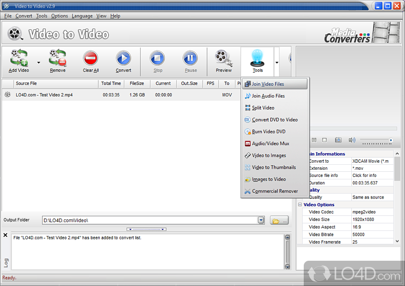 Much more than a converter - Screenshot of Video to Video Converter Portable