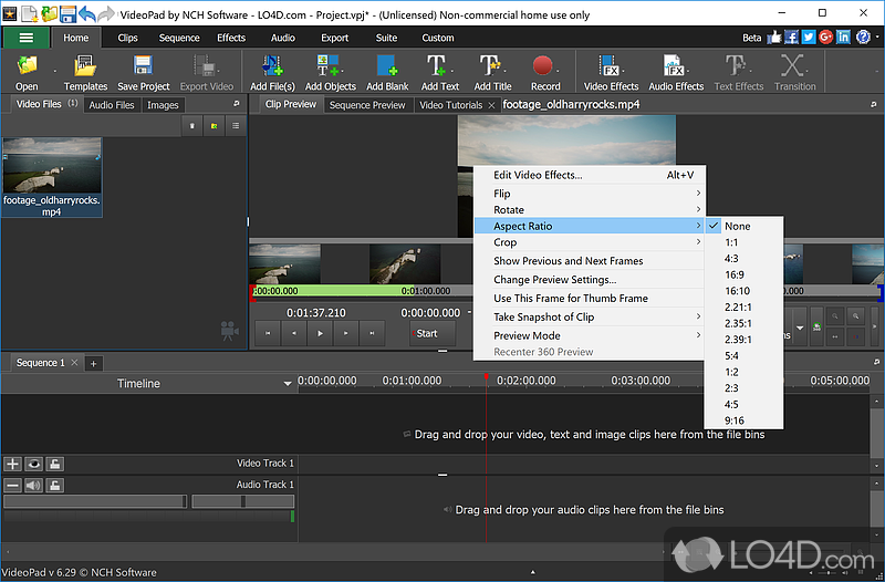 A simple yet functional tool - Screenshot of VideoPad Video Editor Free