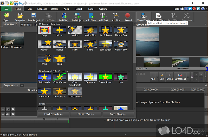 Everything you need for basic video editing - Screenshot of VideoPad Video Editor Free