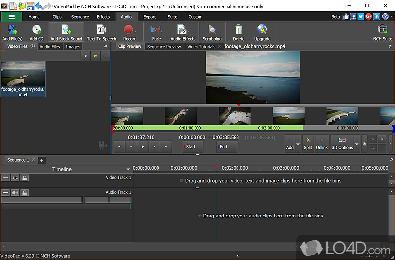 Burn finished videos to Blu-Ray, DVD, etc - Screenshot of VideoPad Video Editor