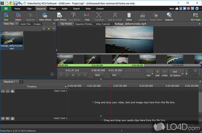Range of transitional effects - Screenshot of VideoPad Video Editor