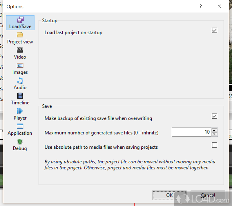 Configure program settings - Screenshot of Vidiot