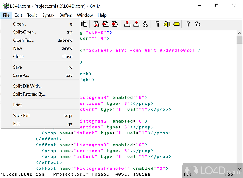 Simple but powerful code editor - Screenshot of Vim for Windows
