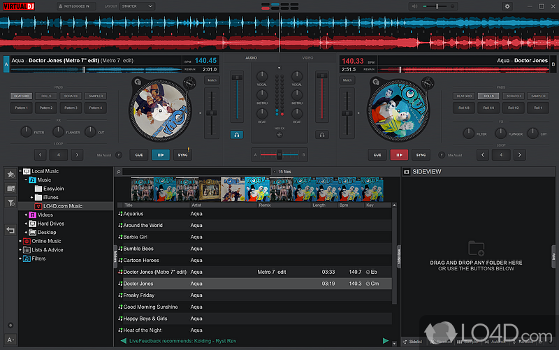 Virtual DJ Free: User interface - Screenshot of Virtual DJ Free