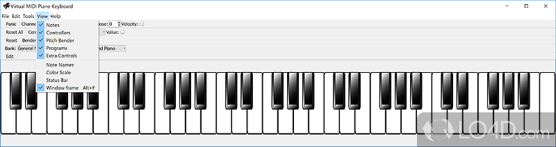 A MIDI piano on your computer - Screenshot of Virtual MIDI Piano Keyboard