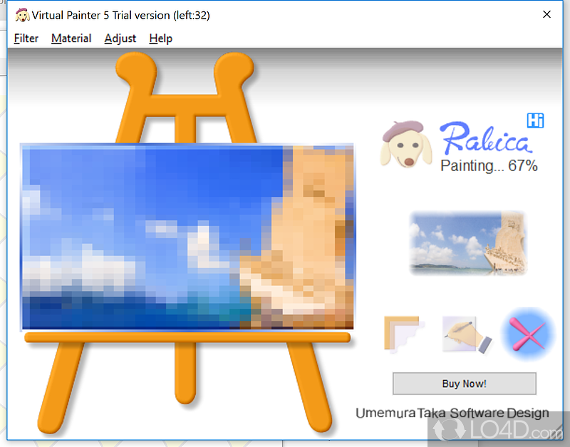 Turn digital photos into beautiful paintings in seconds - Screenshot of Virtual Painter