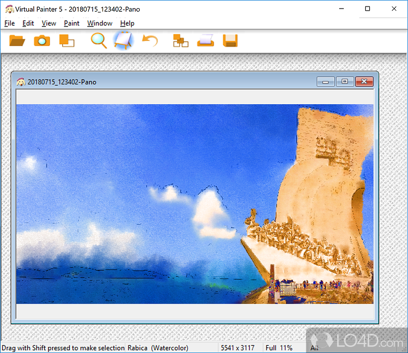 Virtual Painter: User interface - Screenshot of Virtual Painter