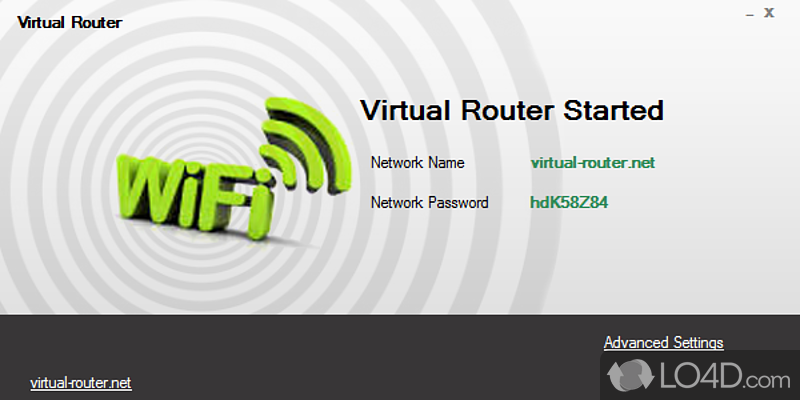 Transform home or work computer into a WiFi hotspot so that preferred mobile device can connect wirelessly to the Internet - Screenshot of Virtual Router Plus