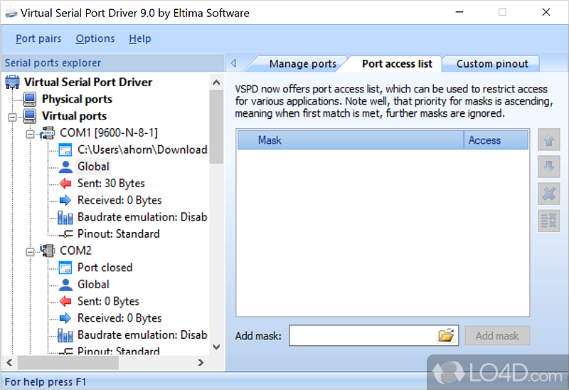 Virtual Serial Port Driver screenshot