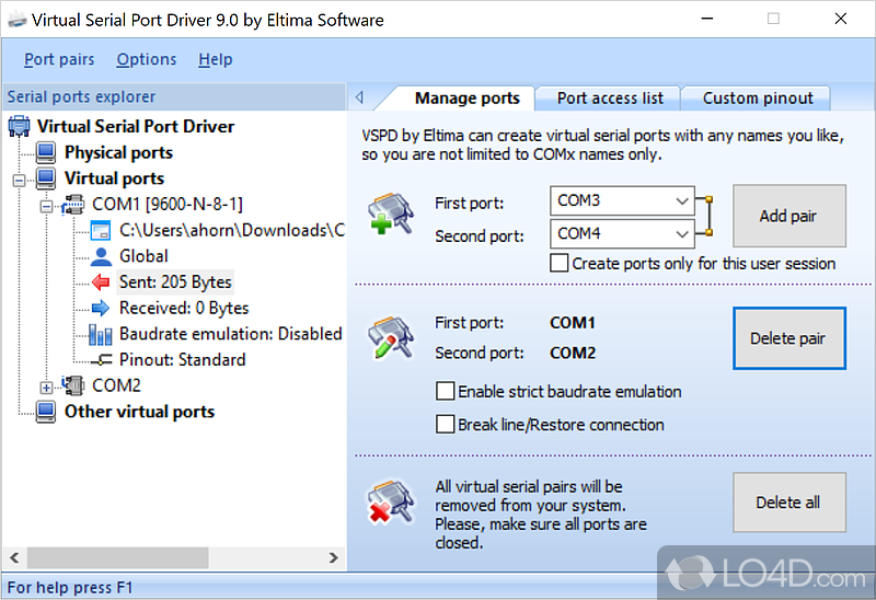 Virtual Serial Port Driver screenshot