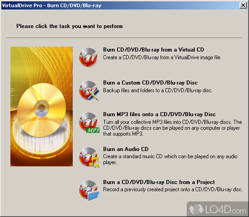 Creating a virtual drive - Screenshot of VirtualDrive