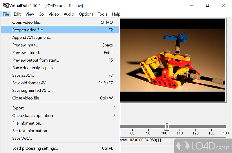 Quick video capturing and processing - Screenshot of VirtualDub