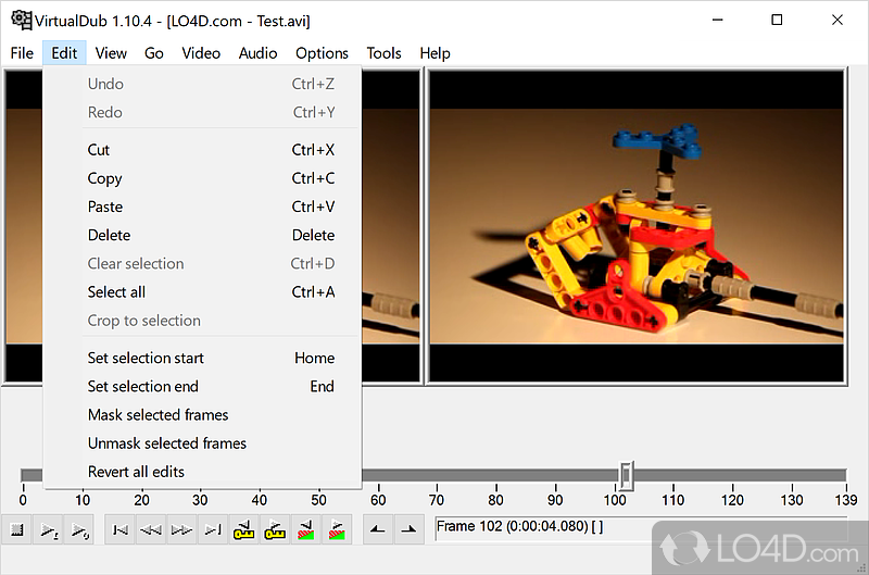 A very good video capture and processing program for Windows platforms - Screenshot of VirtualDub
