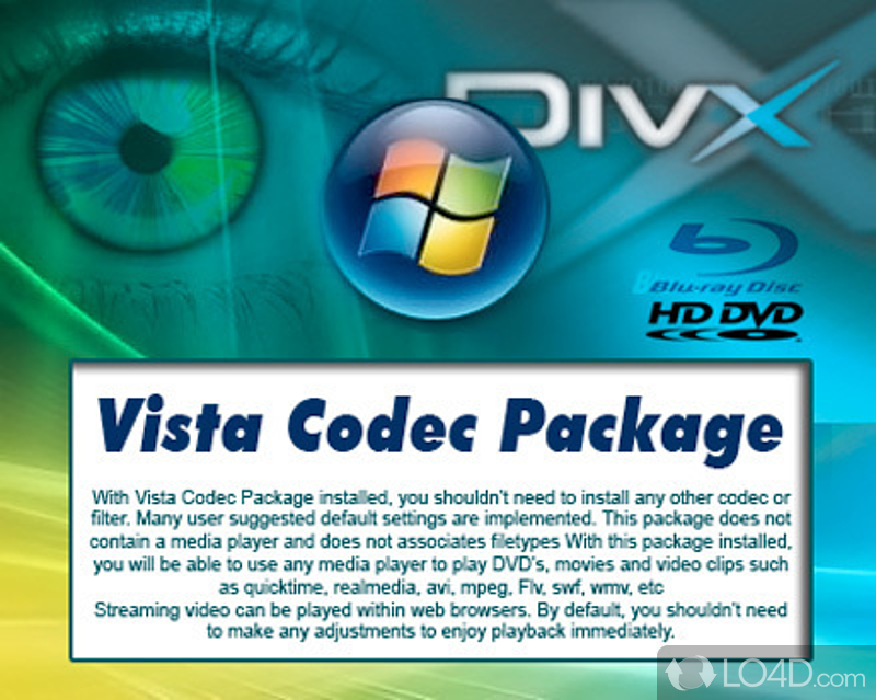 Choose what codecs to be deployed - Screenshot of Vista Codec Package