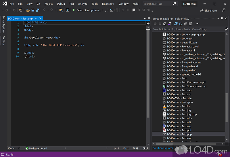 Create, debug and compile apps for any platform - Screenshot of Visual Studio 2019