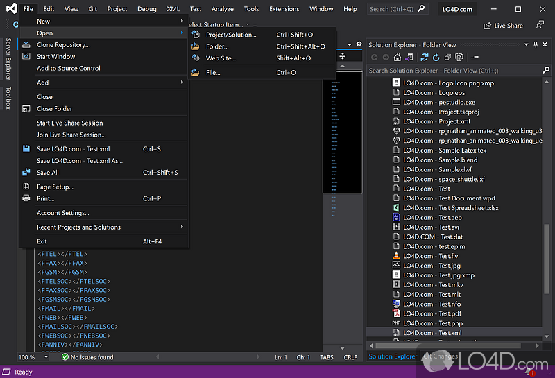 Professional-grade development environment - Screenshot of Visual Studio 2019