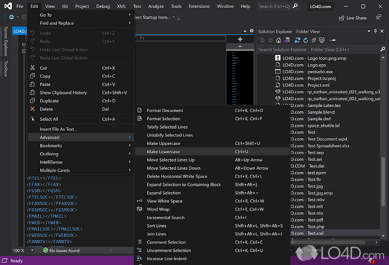 Sublime coding tool - Screenshot of Visual Studio 2019