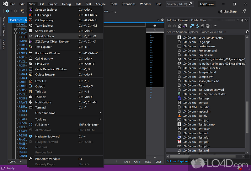 Microsoft Visual Studio - Screenshot of Visual Studio 2019