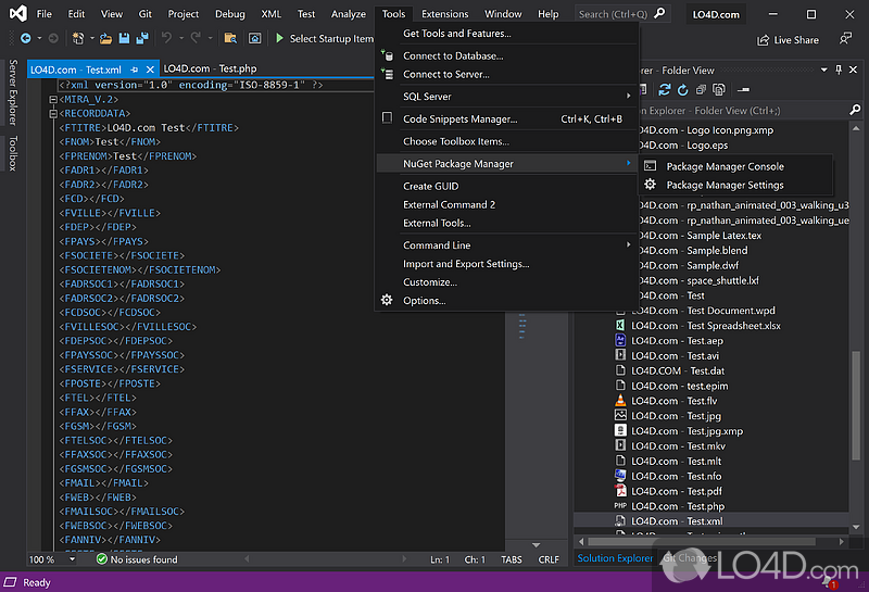 Supports 64-bit applications - Screenshot of Visual Studio 2019