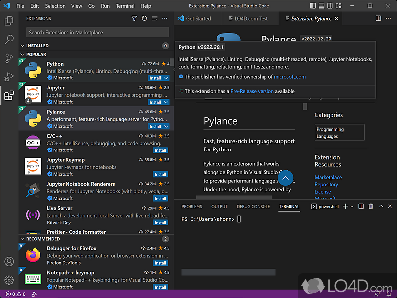 Visual Studio Code Screenshots