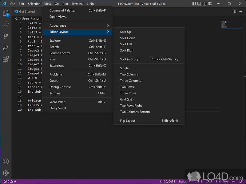 A free code editor for Windows - Screenshot of Visual Studio Code
