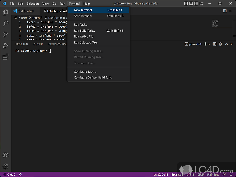 Code in any programming language - Screenshot of Visual Studio Code